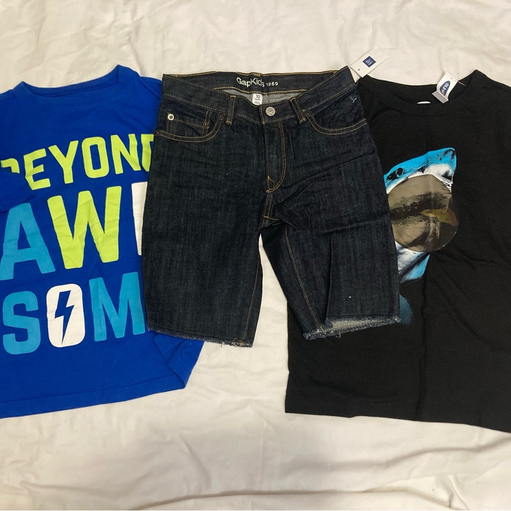 7-11 Big boys summer clothes Lot large 10 12 Gap old Navy crazy 8 NWT BTS